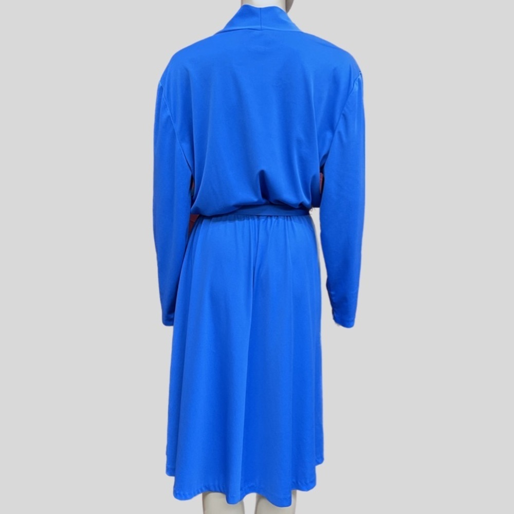 Vintage 1970’s Haband For Her Blue Belted Long Sleeve Dress Size 14 - Picture 3 of 6